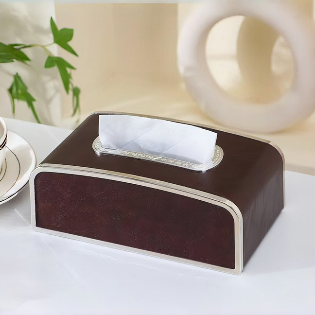 Tissue storage box, tissue box, living room tissue box, light luxury and high-end feel, commercial tissue box with spring, logo printed detail image 8