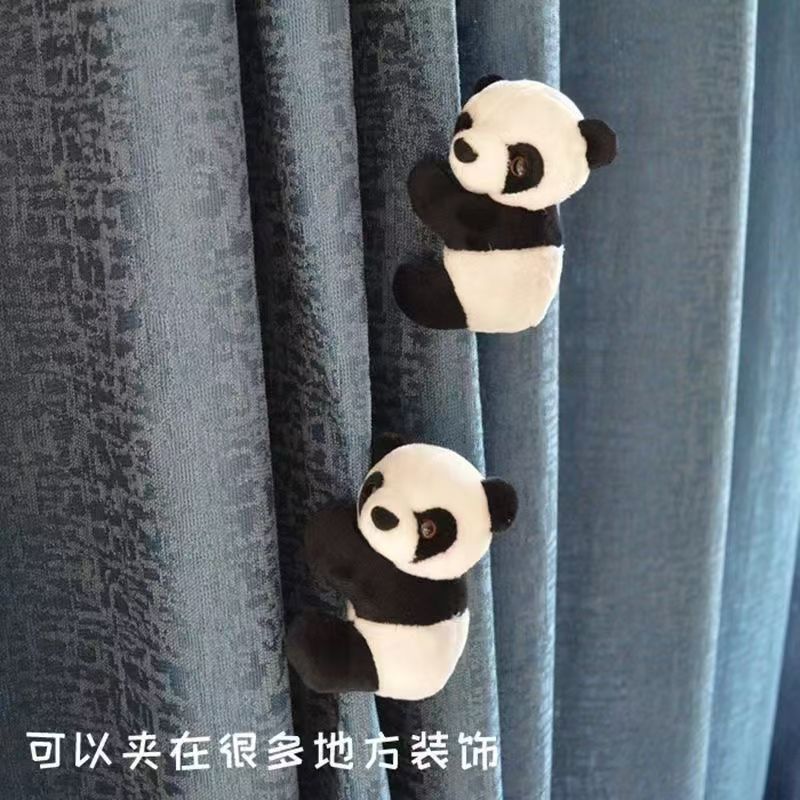 迷你熊猫夹子毛绒玩具小玩偶公仔盆栽卧室桌面小挂件可爱创意礼物拍一发三白底实物图