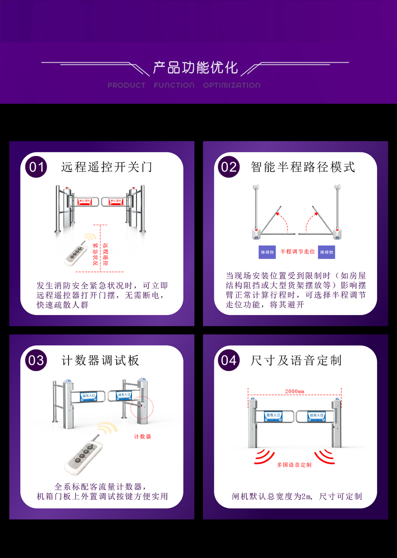 Supermarket Automatic Sensor One-Way Door, Store Radar, Entrance And Exit Prohibition Device, Infrared Entry And Exit, Taste Response Door Application Scenario