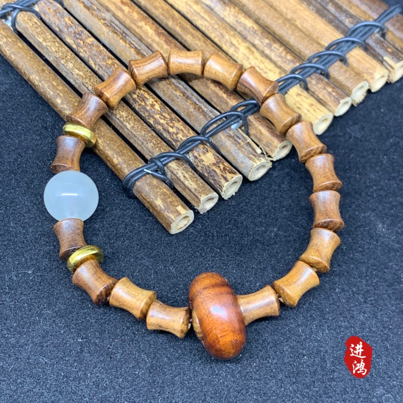 圆环竹节黑花梨手串，文玩手串旅游景点·国潮流行手串天然纹理时尚大气，购物中心摆摊必备爆款