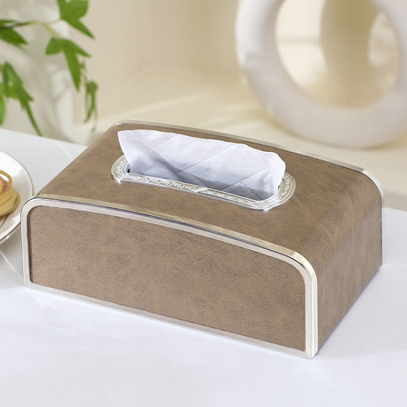 Tissue storage box, tissue box, living room tissue box, light luxury and high-end feel, commercial tissue box with spring, logo printed Application Scenario