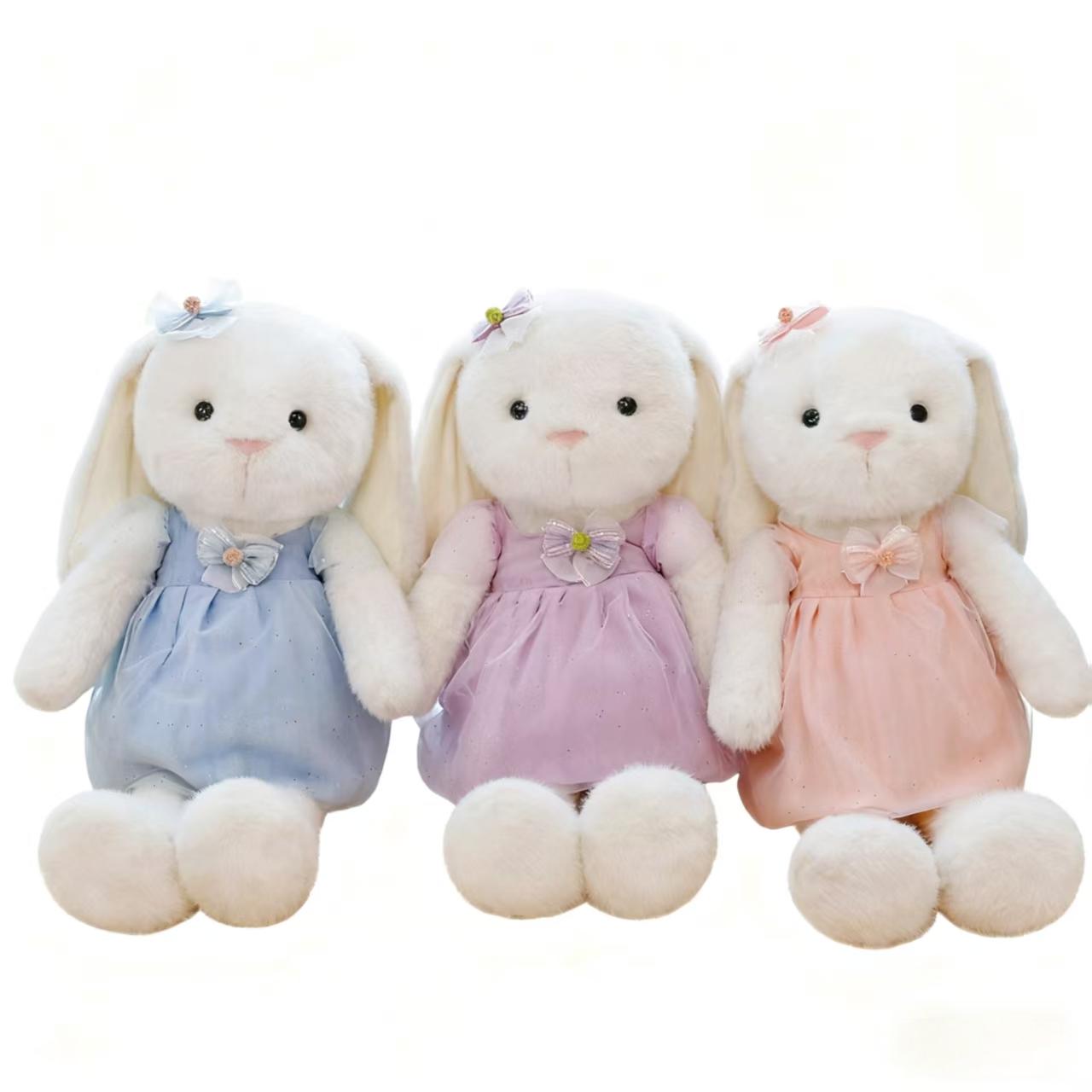 可爱公主兔毛绒玩具女孩生日礼物裙子垂耳兔布娃娃治愈玩偶批发产品图