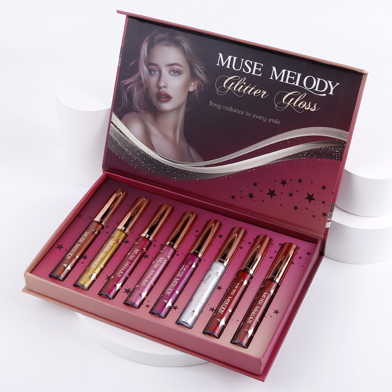 MUSE MELODY珠光不沾杯唇彩套盒闪亮唇眼两用