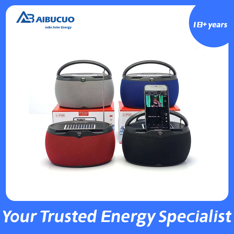 AIBUCUO Jubo P530 Black/Blue/Red/gray Solar Bluetooth speaker radio with light function AIBUCUO