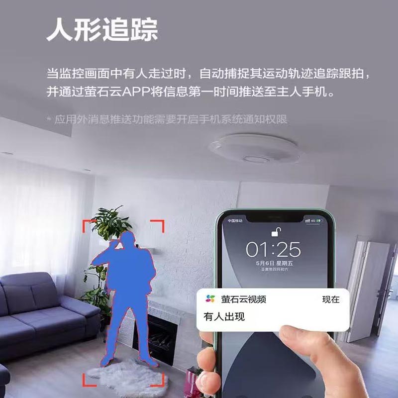 The 360-degree AI wireless camera of the Fluorite H6 4G network pan-tilt offers free remote monitoring of AC traffic Specification image