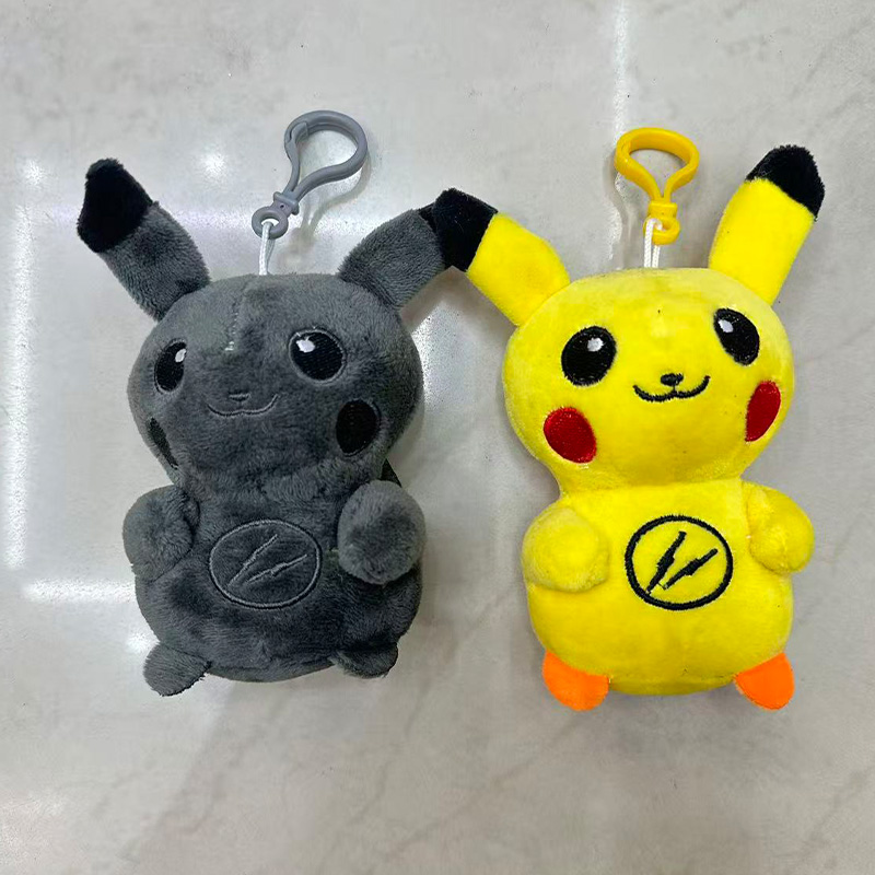 Lightning pikachu hiroshi fujiwara animal juguete de peluche personificativo venchuang souvenir muñeca creativa colgante de perimetro de dibujos animados colgante de peluche llavero muppet colgante adorable decoración clip de regalo máquina de muñeca fábrica venta directa details Picture