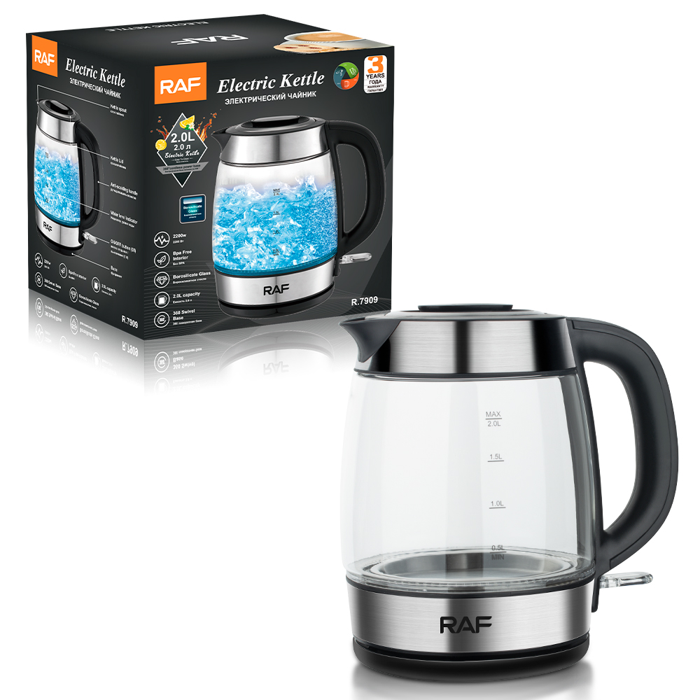 RAF European standard glass electric kettle 2.0L household electric kettle automatic power-off kettle health kettle overheat protection Application Scenario