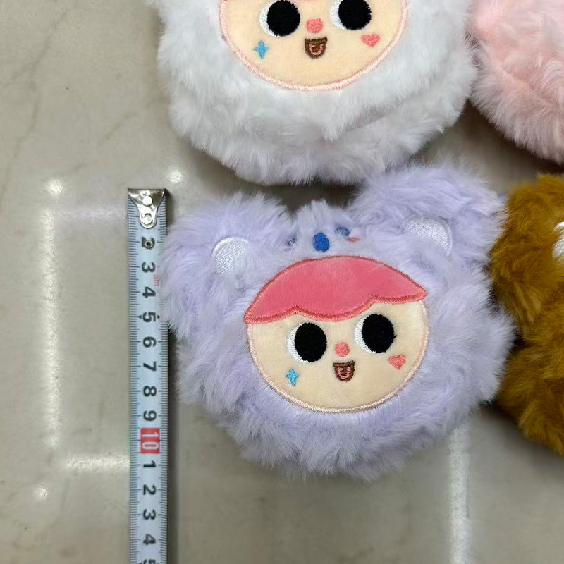 Velvet Cube Children's coin Purse with embroidered facial features, three-year-old animal makeup bag, storage bag, mini plush toys, multi-functional cartoon peripheral cultural and creative gifts, coin purse, children's toy bag, children's accessories Specification image