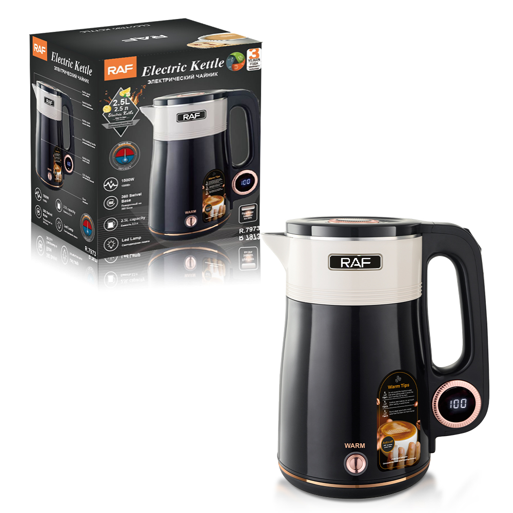 RAF European standard cross-border electric kettle, visible household insulated kettle, 2.5L automatic power-off, large-capacity kettle Item Picture