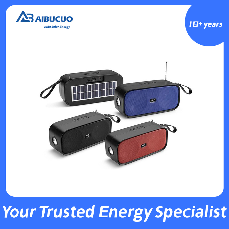 AIBUCUO Jubo HF007 Black/Red/Blue Solar Bluetooth Speaker Radio with Light function AIBUCUO