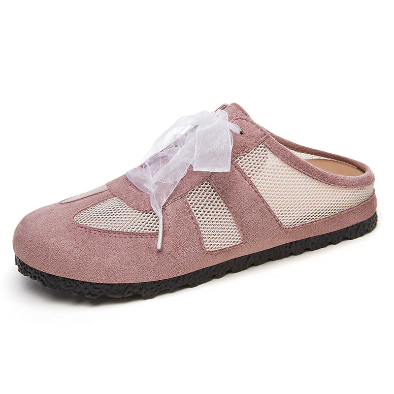 New breathable mesh shoes for women's casual shoes, half-slipper with one foot, soft-soled German training shoes, fashionable and versatile women's single shoes Item Picture