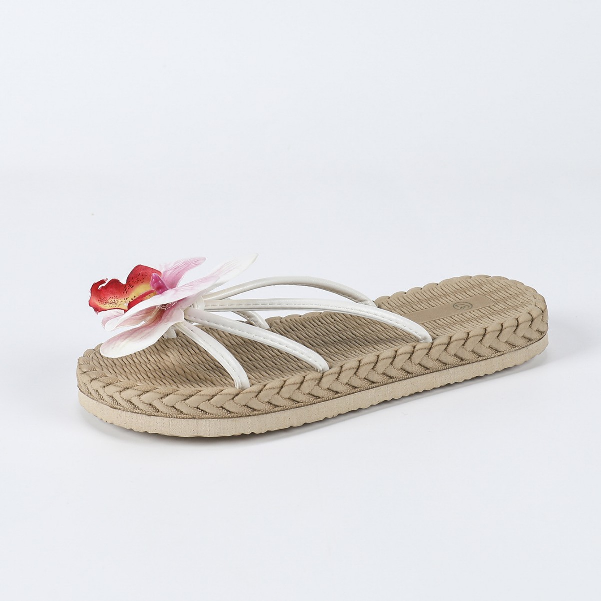 New Roman-style fashionable outdoor flat soft-soled indoor flower-patterned beach slippers for women in summer Specification drawing