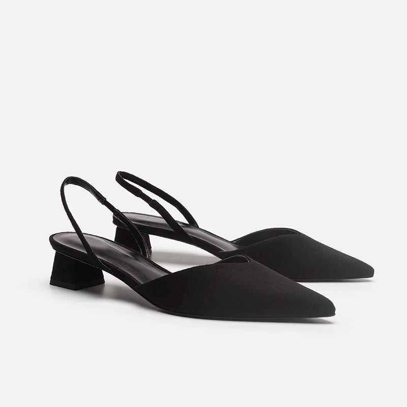 Women's 2024 new summer style simple pointed-toe square heel sandals, women's high heels with thin straps, fashion women's single shoes details Picture