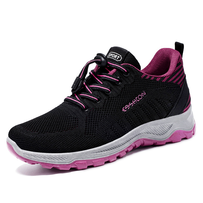 Jinshi Yuan - Women's Shoes, Middle-aged and Elderly walking shoes, Couple styles, thick-soled comfortable sports shoes, mesh breathable single shoes Item Picture