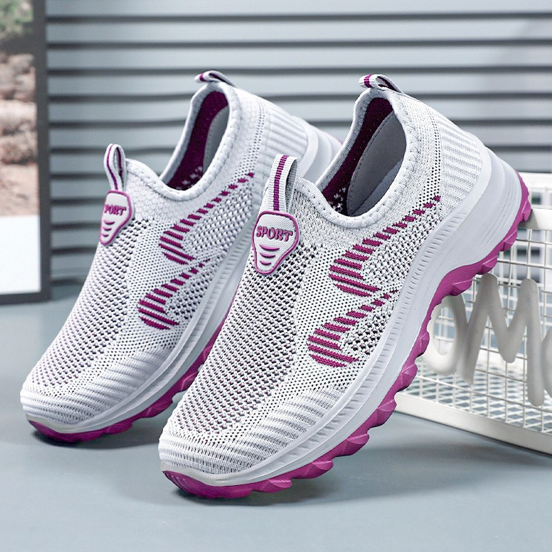 Couple casual shoes, women's shoes, new versatile walking shoes, soft-soled comfortable sports shoes, breathable women's single shoes, mom shoes full figure