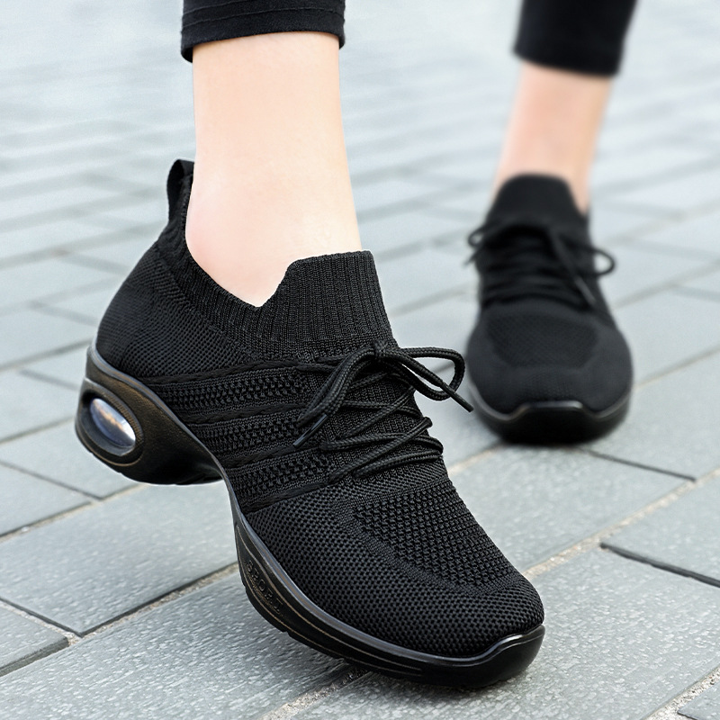 New women's dance shoes, polyurethane thick-soled lightweight square dance shoes, breathable walking shoes for middle-aged and elderly mothers details Picture