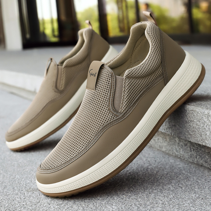 Men's casual shoes, breathable and non-smelly, mesh shoes, one-step dad shoes, soft-soled comfortable men's shoes, versatile single shoes full figure