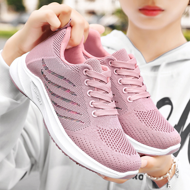 Women's spring new casual sports single shoes, soft-soled hiking shoes, women's sports shoes manufacturer one-piece consignment full figure