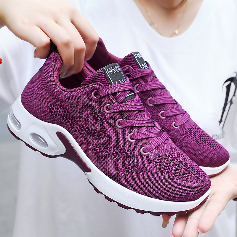Jinshi Yuan: Cross-border Women's shoes, Grandma Sports Shoes, casual shoes processing and customization, Flying Woven running Shoes, Breathable air-cushioned shoes for women details Picture