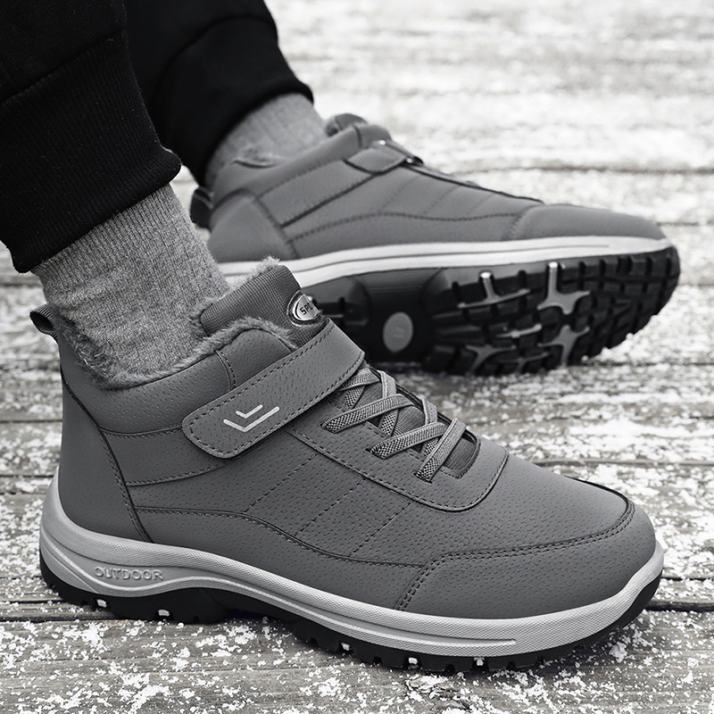 Men's cotton shoes, cross-border TEMU large-sized Velcro men's boots, fleece and thickened snow boots, cold-proof and warm cotton boots Application Scenario