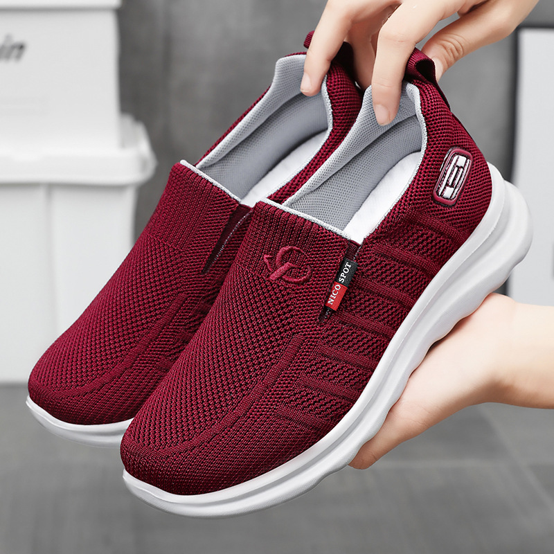 Jinshi Yuan: Women's shoes - Versatile, breathable, casual shoes, shallow opening, one-step mom shoes, light and comfortable single shoes full figure