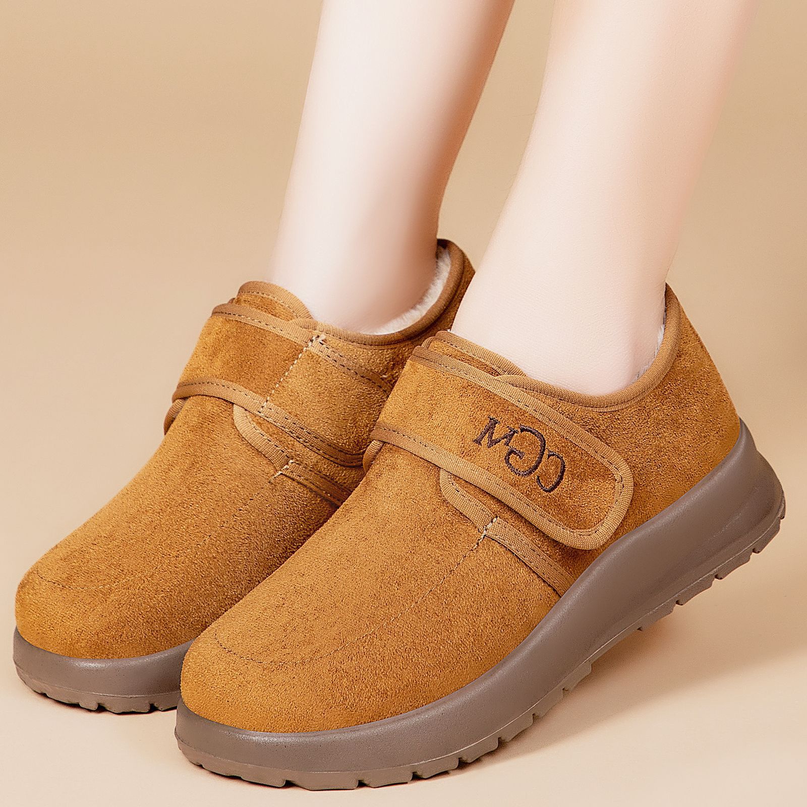 Women's cotton shoes, Velcro snow boots, fleece and thickened Boken shoes, cross-border versatile ankle boots, cold-proof and warm cotton boots Specification drawing
