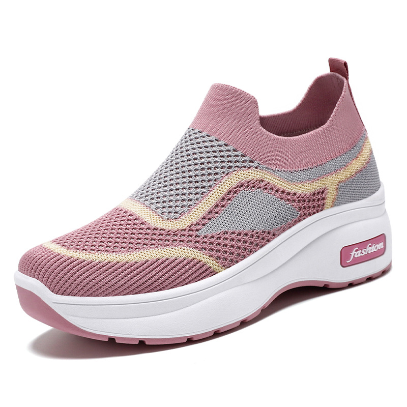 Jinshi Yuan - Women's Shoes Processing and Customization, Fei-woven thick-soled shoes, breathable one-foot casual shoes, cross-border women's shoes, single shoes Item Picture