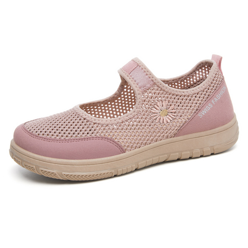 New spring trendy and fashionable women's shoes with mesh surface, cross-border casual and breathable women's shoes, single-foot women's shoes Specification drawing