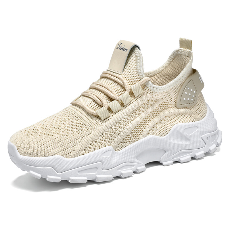 Jinshi Yuan - Women's casual shoes processing and customization thick-soled height-increasing dad shoes, breathable flying woven shoes, cross-border women's shoes Item Picture