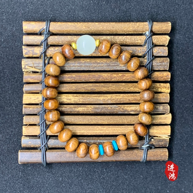 黑花梨手串搭配夜光珠，文玩手串旅游景点·国潮流行手串天然纹理时尚大气，购物中心摆摊必备爆款