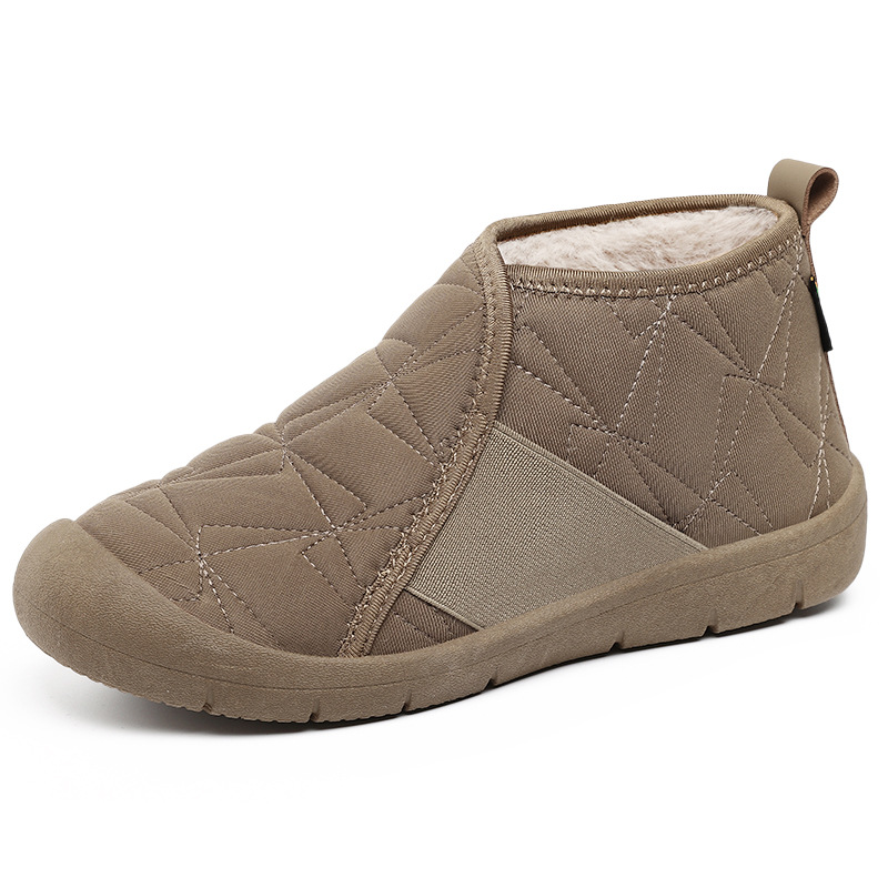 Women's cotton shoes with fleece and thickened cotton boots, cold-proof and warm women's boots, shoes for middle-aged and elderly mothers, and snow boots on one foot Item Picture