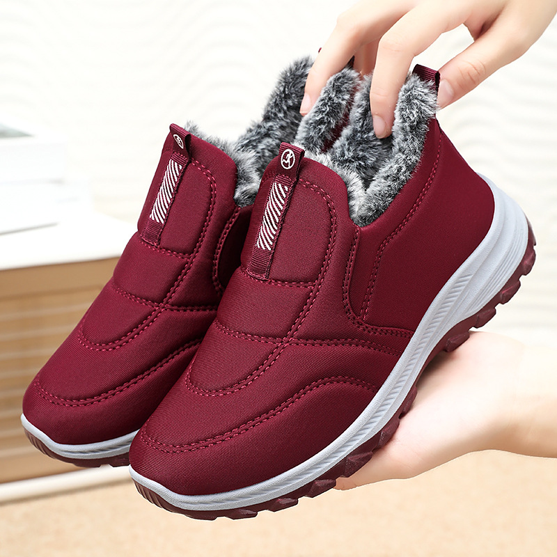 Jinshi Yuan - Women's cotton shoes processing and customization, large-sized cross-border women's shoes, snow boots, fleece and thickened mom cotton boots details Picture