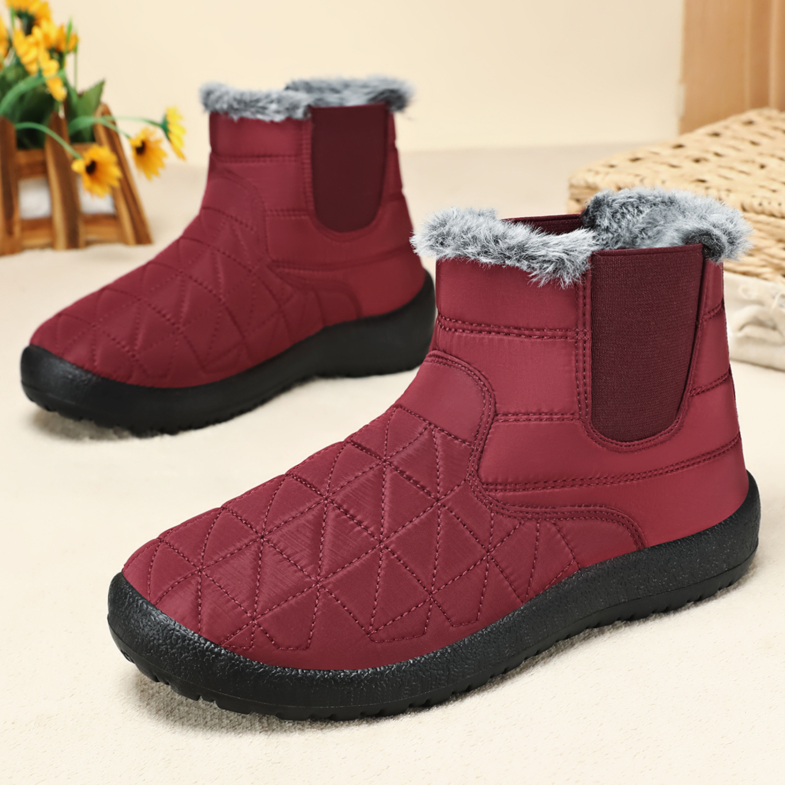 Women's snow boots, cross-border TEMU consignment, cotton shoes, cold-proof and warm cotton boots, fleece and thickened women's boots, versatile women's shoes full figure