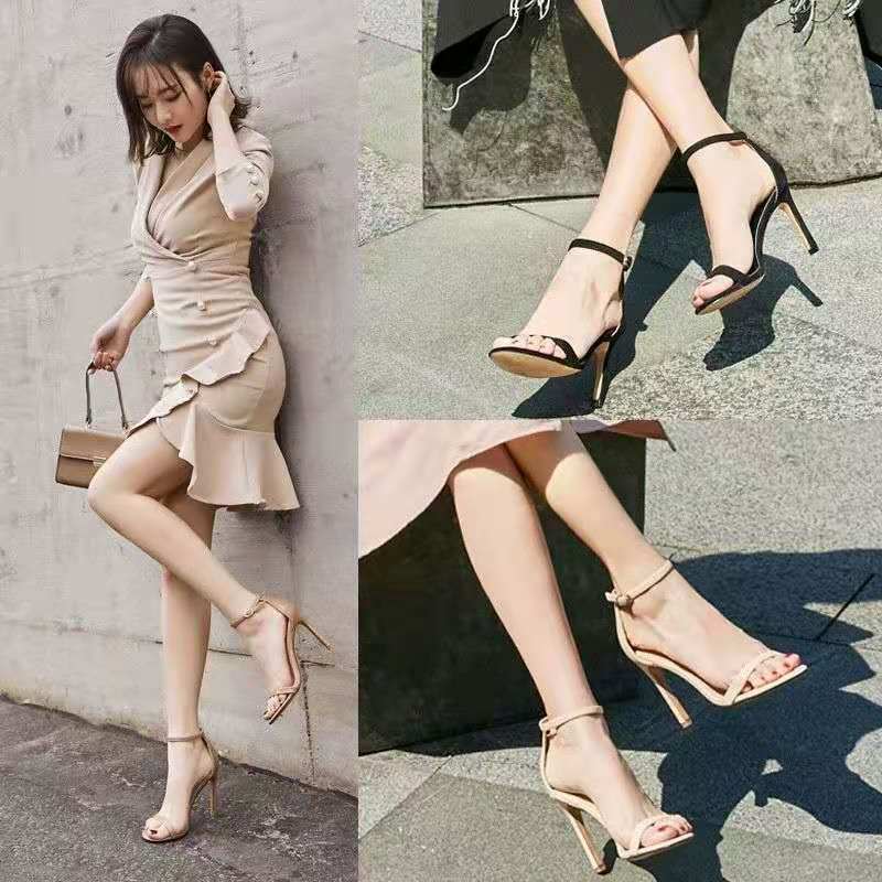The new style of high-heeled sandals for women in 2025 is simple and versatile, with thin heels and a sexy one-strap style. It's the same as the popular high-heeled shoes Specification drawing