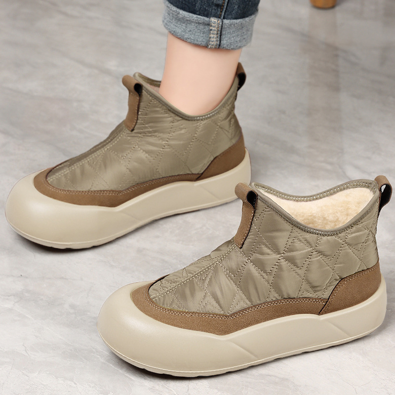 Women's cotton shoes, cross-border trade snow boots, fleece and thickened cotton boots, versatile women's boots, cold-proof and warm boots Specification drawing
