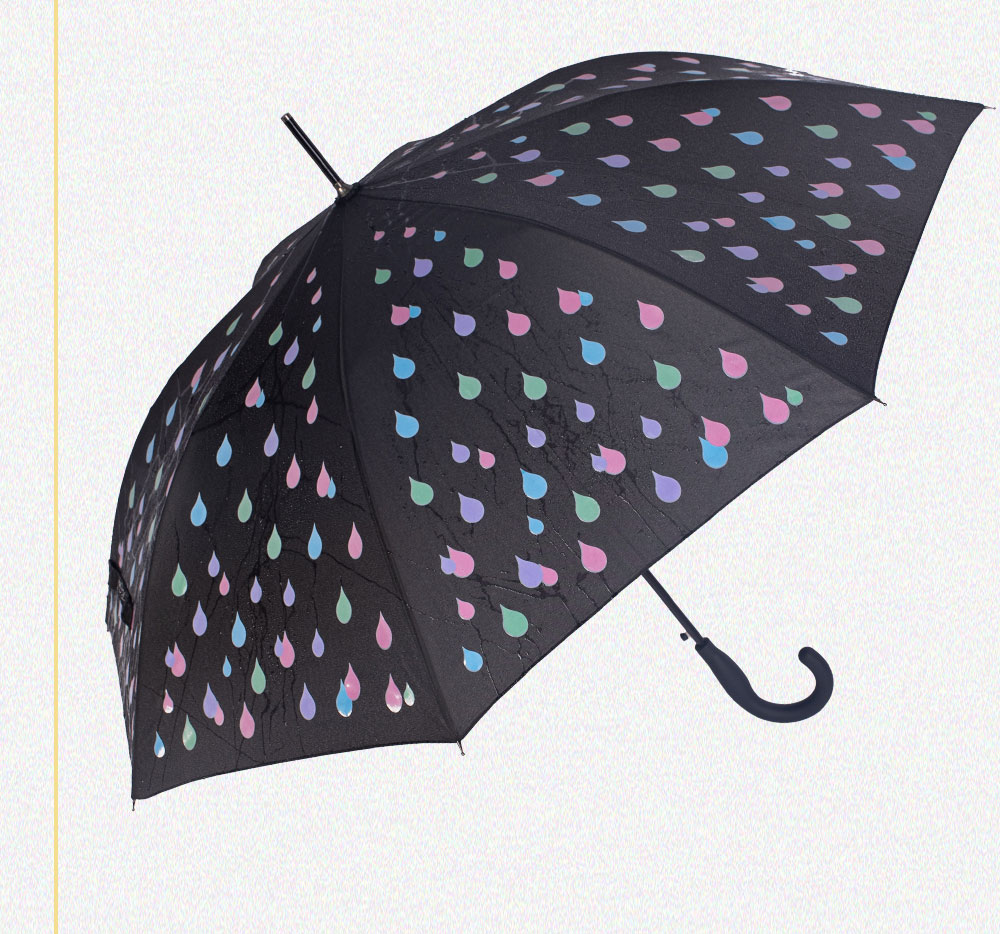 星宝伞遇水变色魔术伞长伞一键开伞现货批发详情11