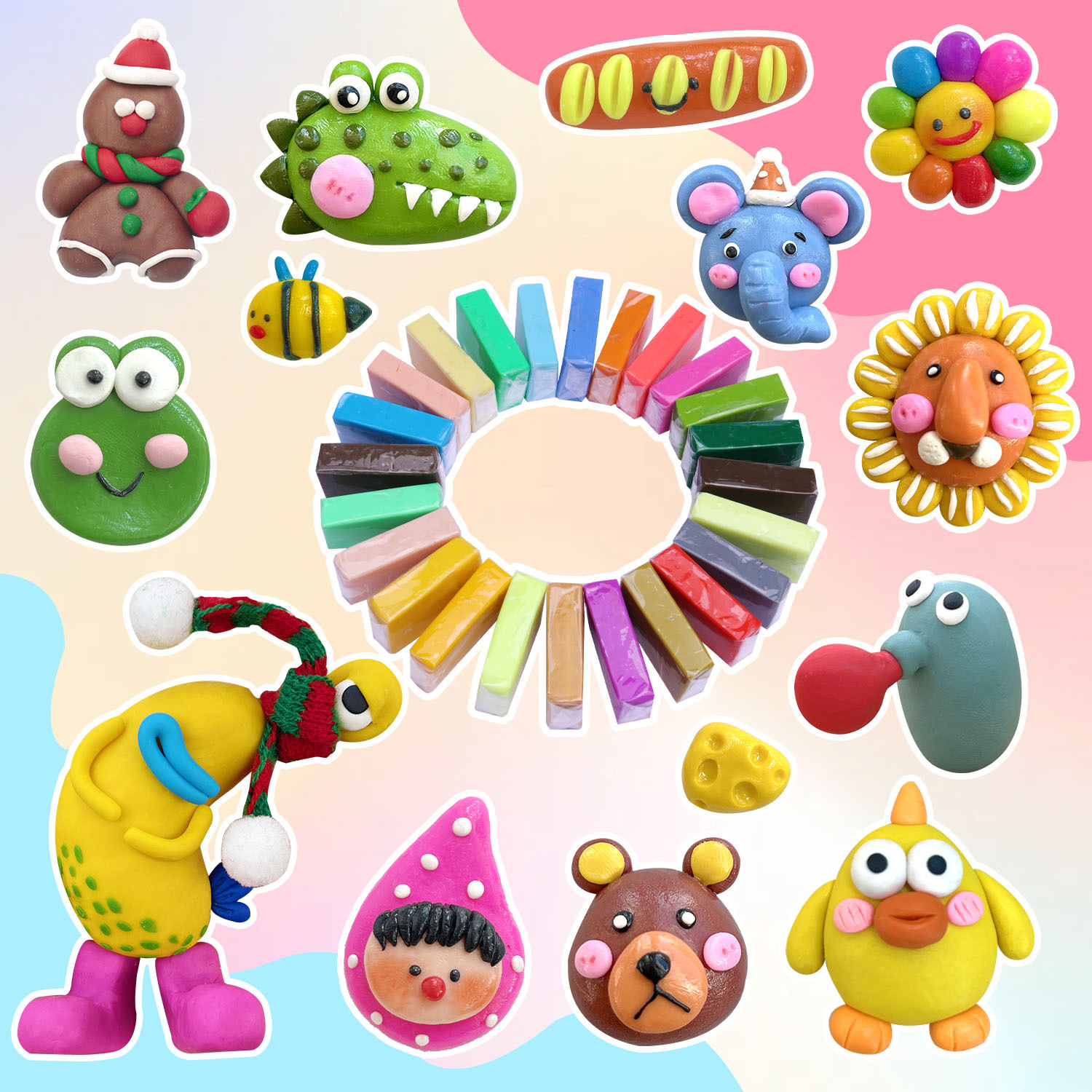 48-color and 82-color soft clay set, plasticine and colored clay tools, handcrafted set, children's and kindergarten DIY clay trowel details Picture