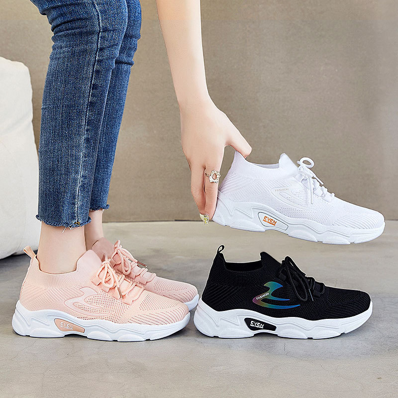 Jinshiyuan - Shoes, women's shoes, breathable sports shoes, fashionable thick-soled running shoes, Fei-woven shallow-mouth mesh shoes, consignment Application Scenario