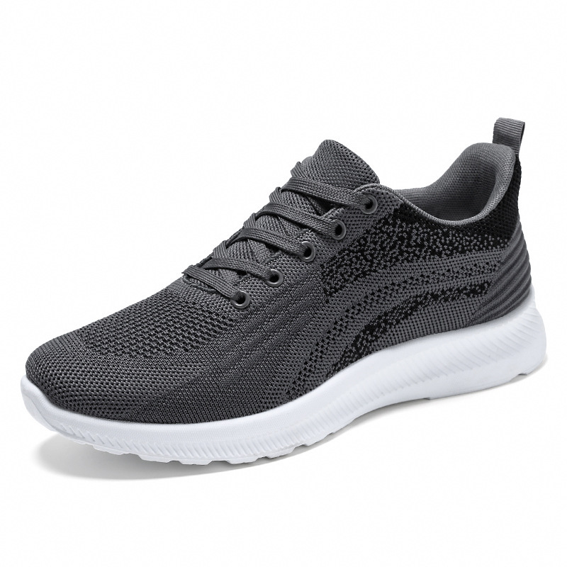 Jinshiyuan - New men's shoes, breathable fei-woven sports shoes, lightweight men's shoes, shallow lace-up casual shoes, single shoes Item Picture