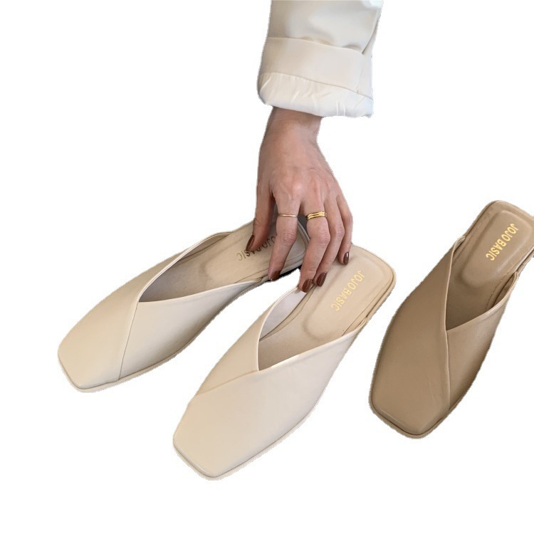 The 2024 new summer half-drag women's shoes with flip-flops, fashionable mules, and trendy cool flip-flops on Instagram Item Picture