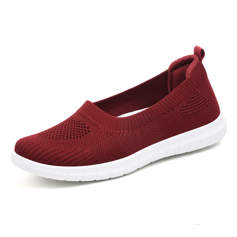 Jinshiyuan - Shoes, women's shoes, Old Beijing cloth shoes, Flying woven Breathable Casual shoes, one-foot single shoes, lightweight Mom shoes Item Picture