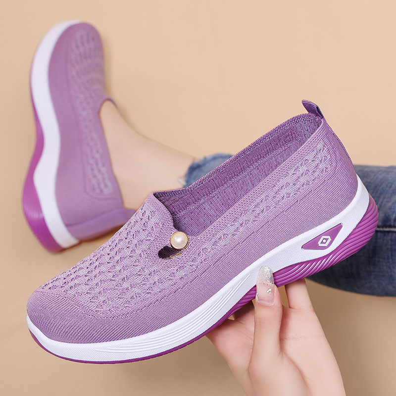 Jinshiyuan - Versatile new thick-soled casual shoes for women, comfortable to wear on one foot, Mom shoes, fashionable single women's shoes details Picture