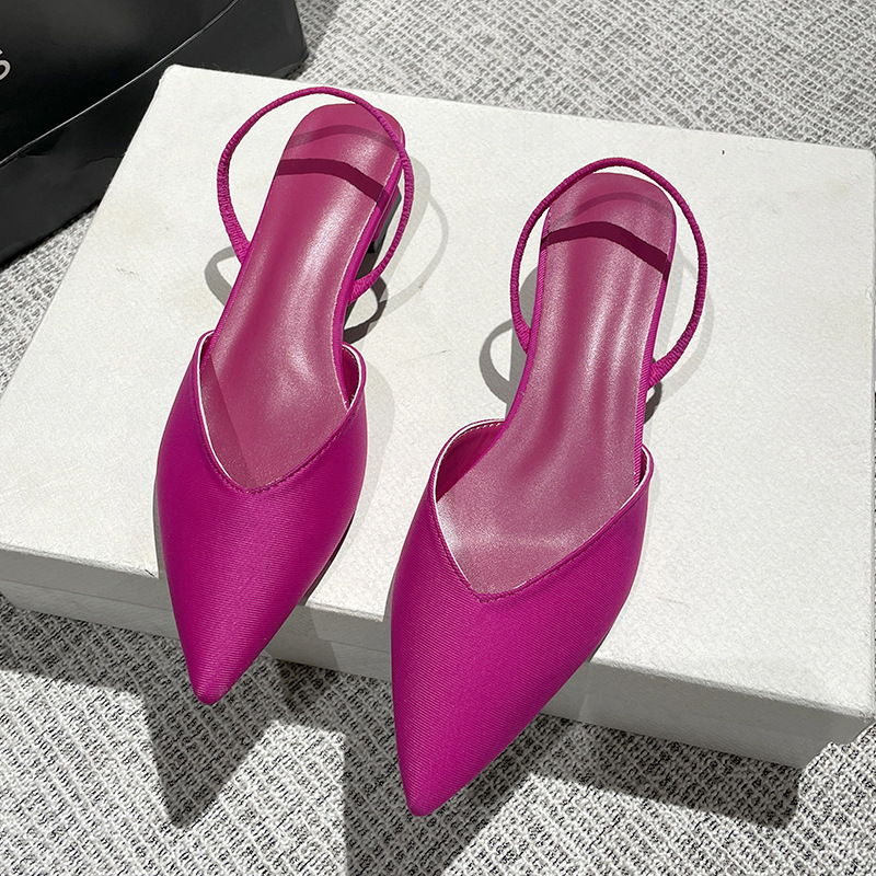 Women's 2024 new summer style simple pointed-toe square heel sandals, women's high heels with thin straps, fashion women's single shoes Application Scenario