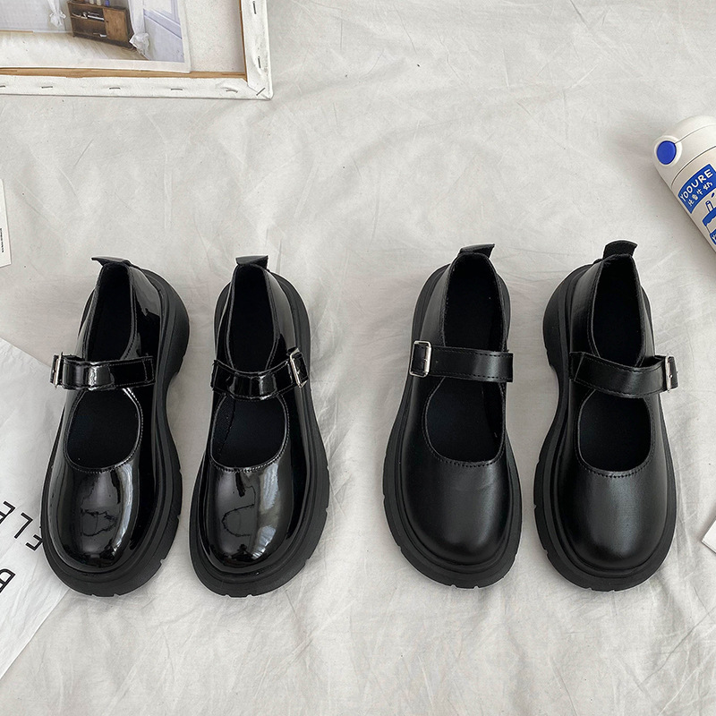 High-heeled women's 2025 autumn new round toe thick heel versatile retro Japanese-style small leather shoes black Mary Jane shoes Application Scenario