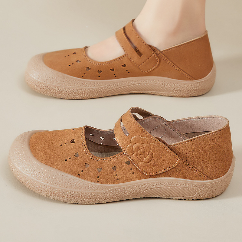 Women's shoes, versatile casual shoes, fei-woven shallow sandals, soft-soled, one-step mom shoes, breathable and non-smelly, single shoes details Picture