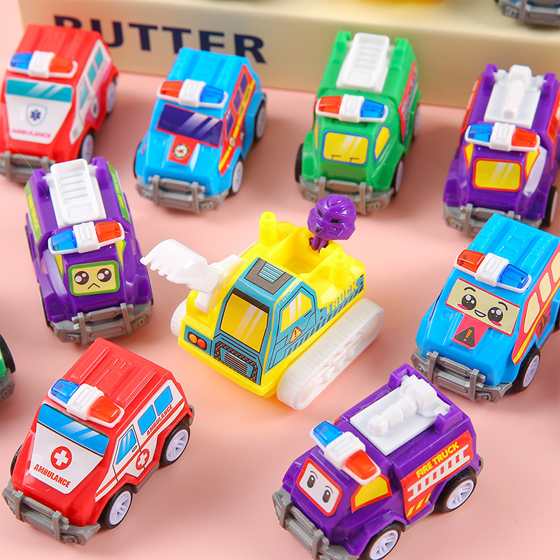 Children's toys, fire engines, boys and babies, cartoon mini rebound cars, toy cars, 1-3 years old, engineering vehicles, batches full figure