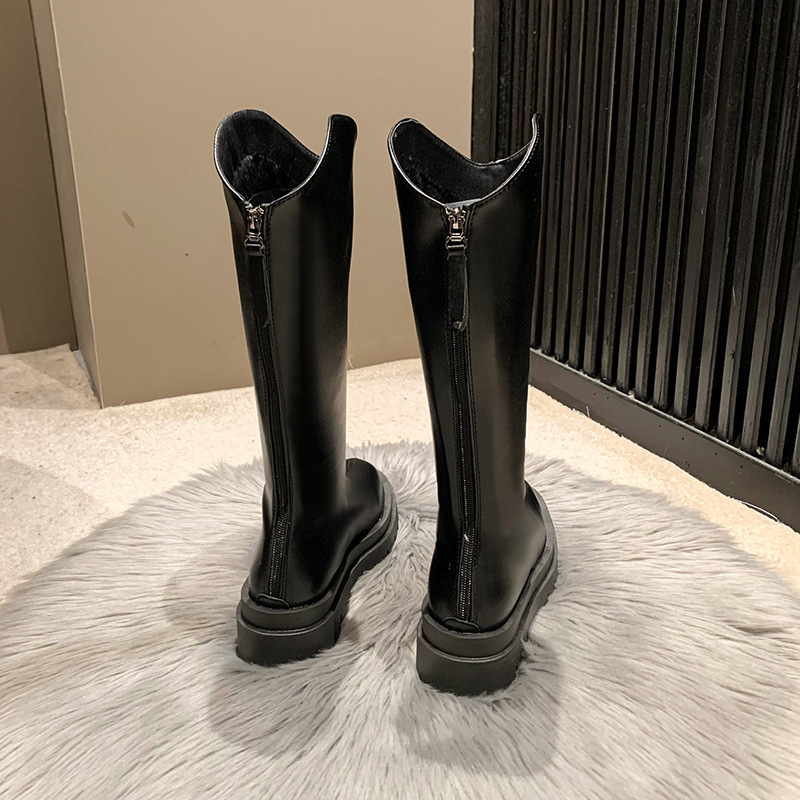 For petite women, the new autumn and winter 2024 knight boots with fleece for slimming are perfect for children. Korean style trend Application Scenario