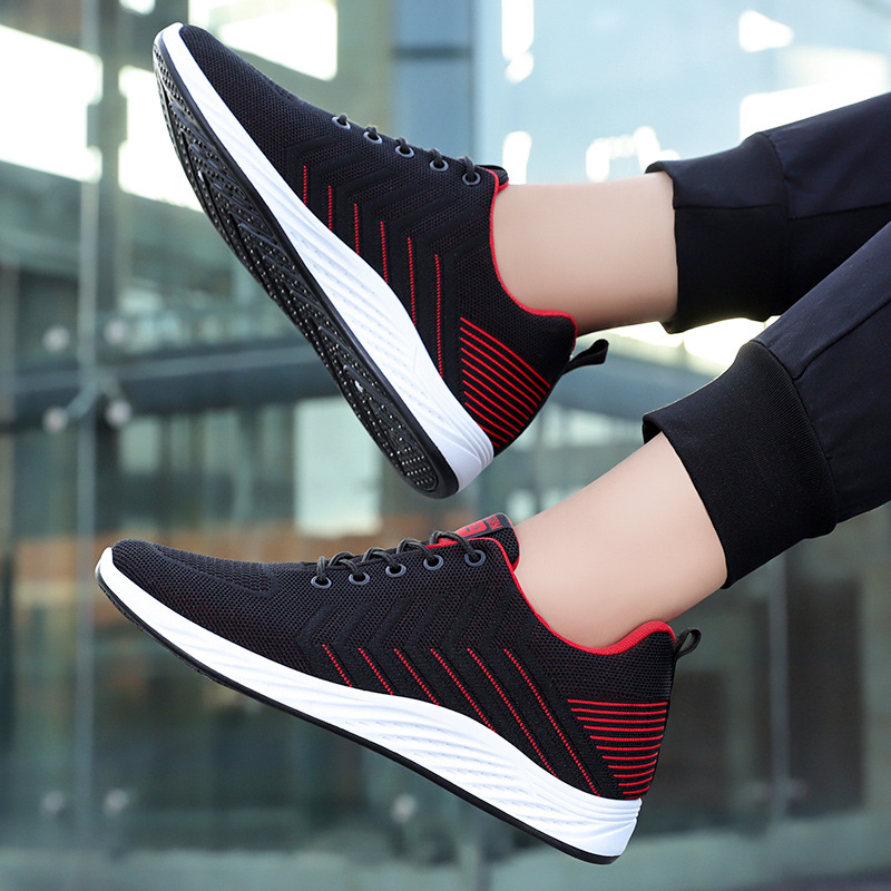 Men's sports shoes, soft-soled comfortable running shoes, breathable and non-smelly feet, mesh shoes, versatile men's shoes, flying woven single shoes Specification drawing