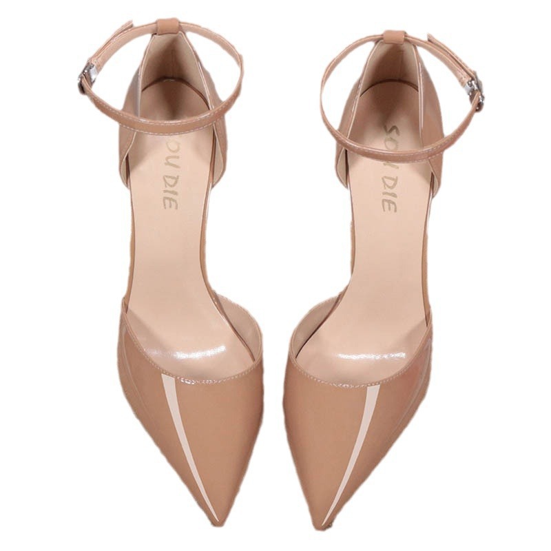 The 2024 new pointed-toe, low-cut high-heeled shoes for women with a unique European and American style, featuring a stunning and sophisticated look for a mature woman Item Picture
