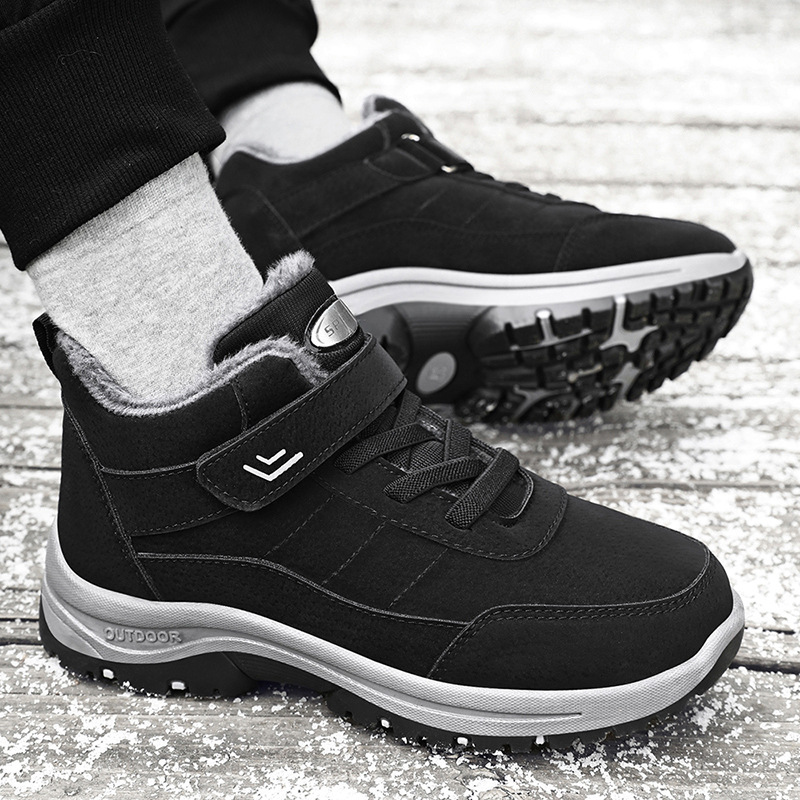 Women's cotton shoes, cross-border large-sized women's boots, cold-proof and warm snow boots, fleece and thickened short boots, men's and women's same style cotton boots details Picture